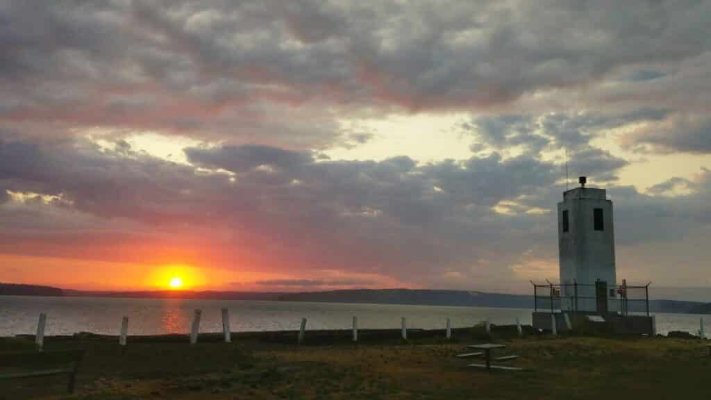 Browns Point fiery sunset