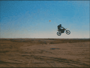 Motorcycle jumping at Grant County Sand Dunes and ORV Park