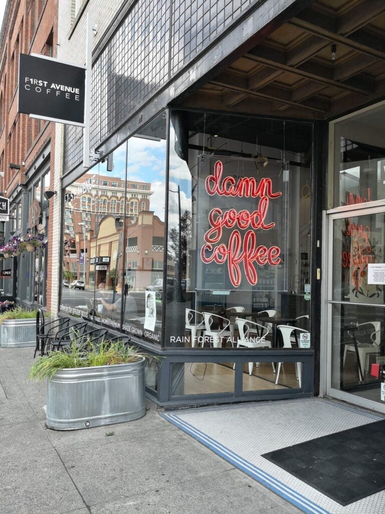 F1rst Avenue Coffee owned by Roast House Coffee in the Explore Washington State 2020 Gift Guide