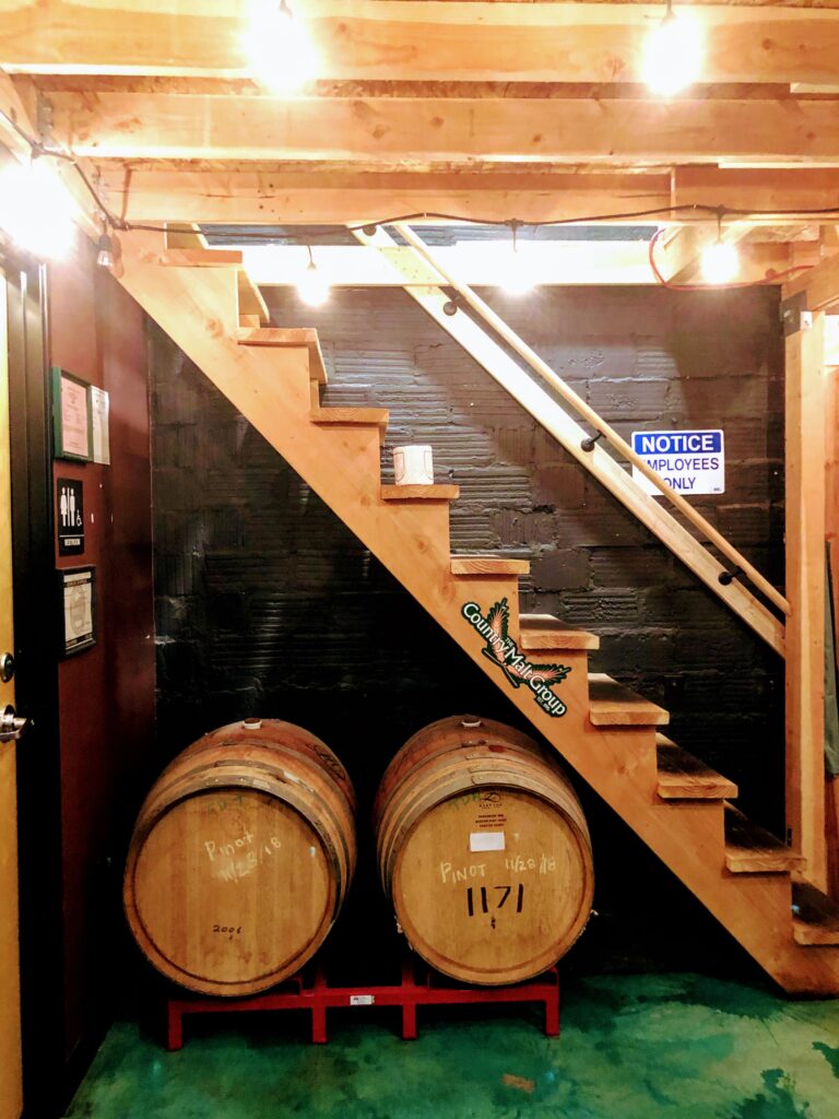 stairs and kegs