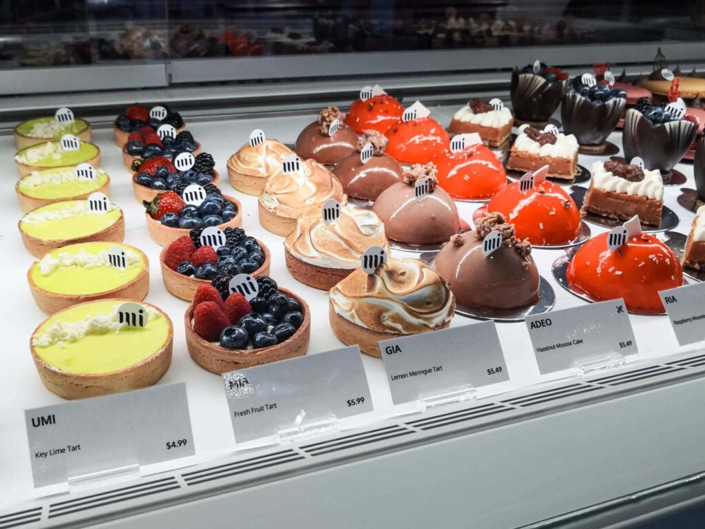 miFlavour bakery in Spokane Tarts in a case