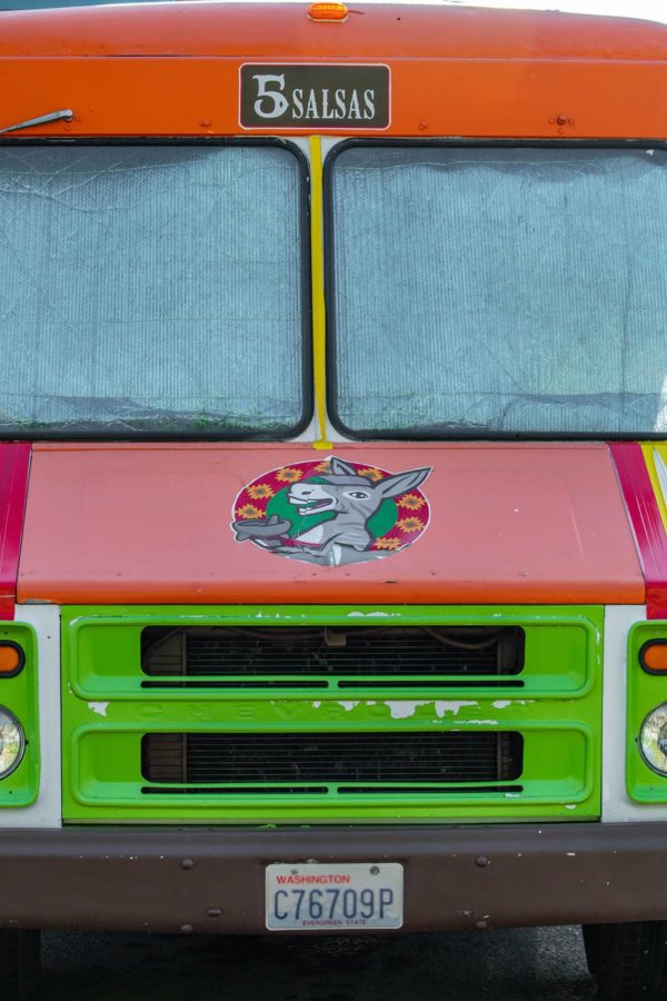 5 Salsas Front of Yakima Taco Truck