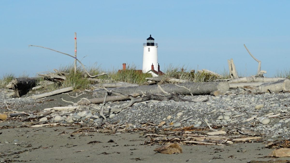 New Dungeness Light Station with beach wood