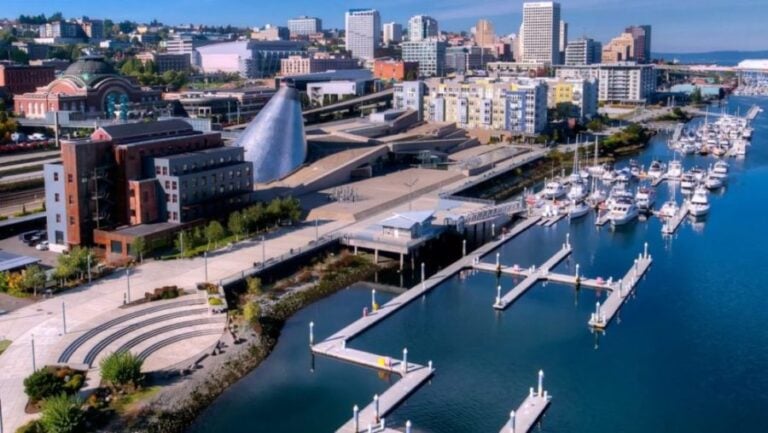 Aerial view of Tacoma waterfront