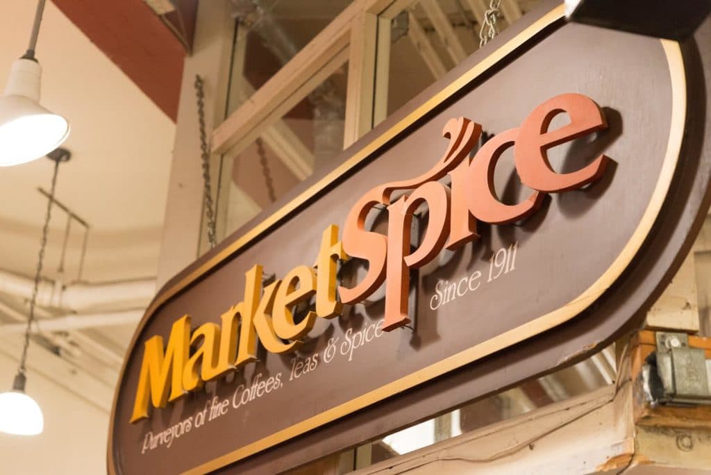 Market Spice sign in Seattle