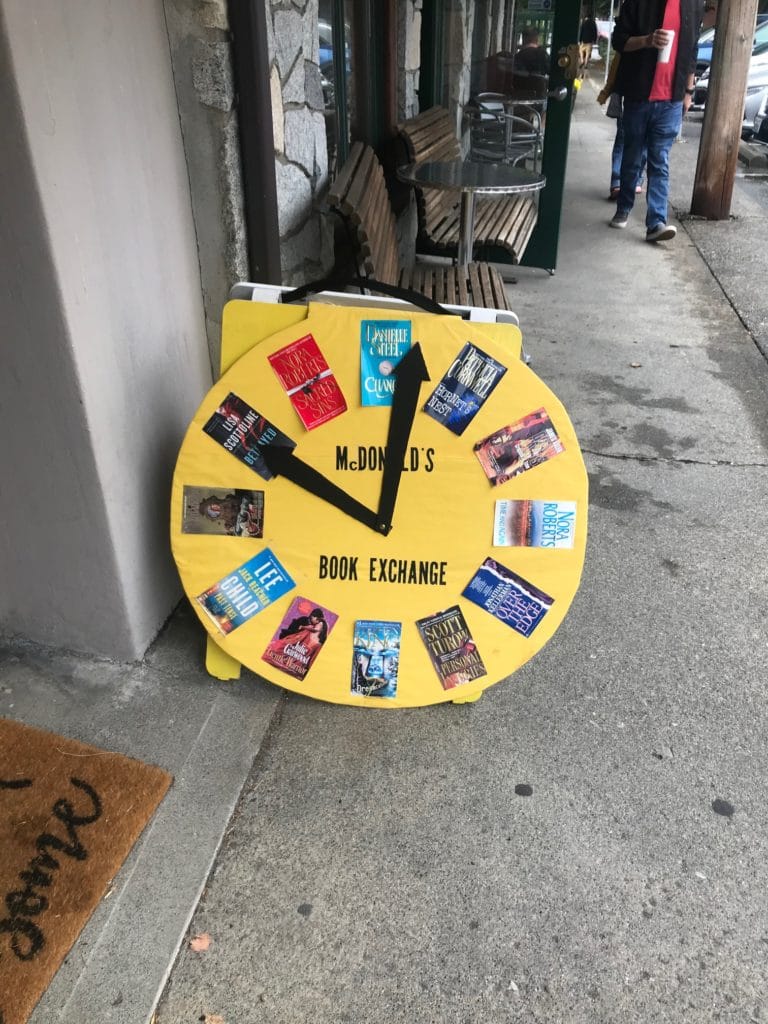 clock from McDonald's Book Exchange in Seattle