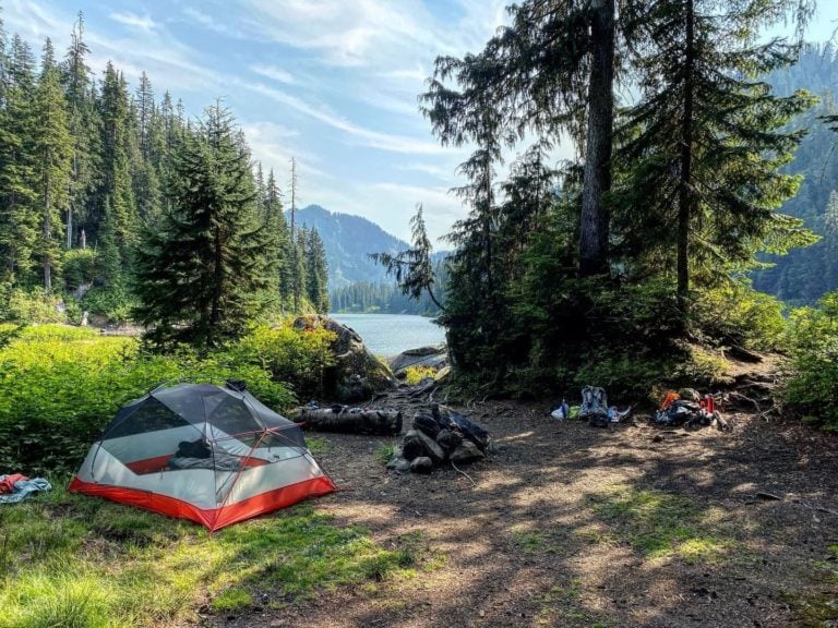 backpacking tent setup