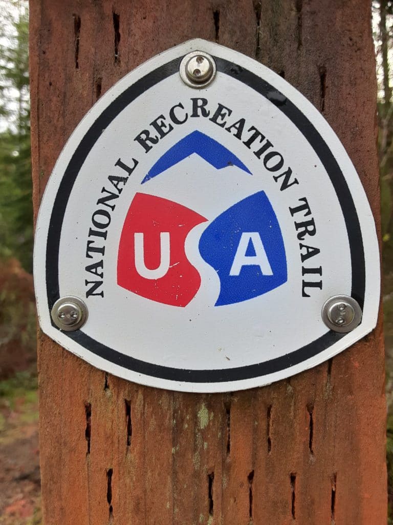 Wynoochee Lake National Recreation Trail sign