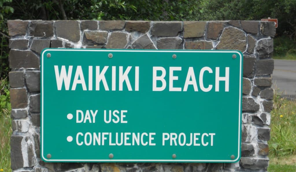 Waikiki Beach sign in Washington