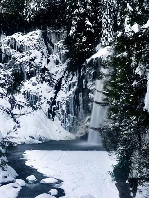 franklin falls and pool in winter