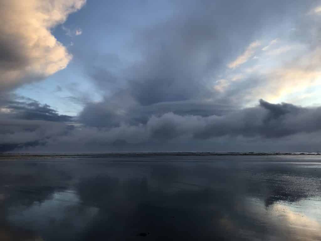 Pacific Ocean during a clam dig in Washington state