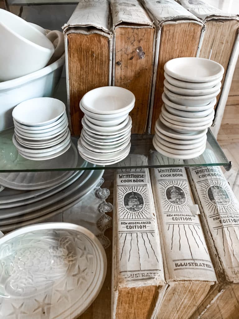 The White House cookbook and dishes
