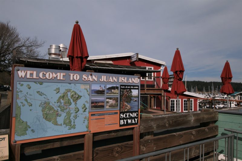 Welcome to San Juan Island sign in Washington