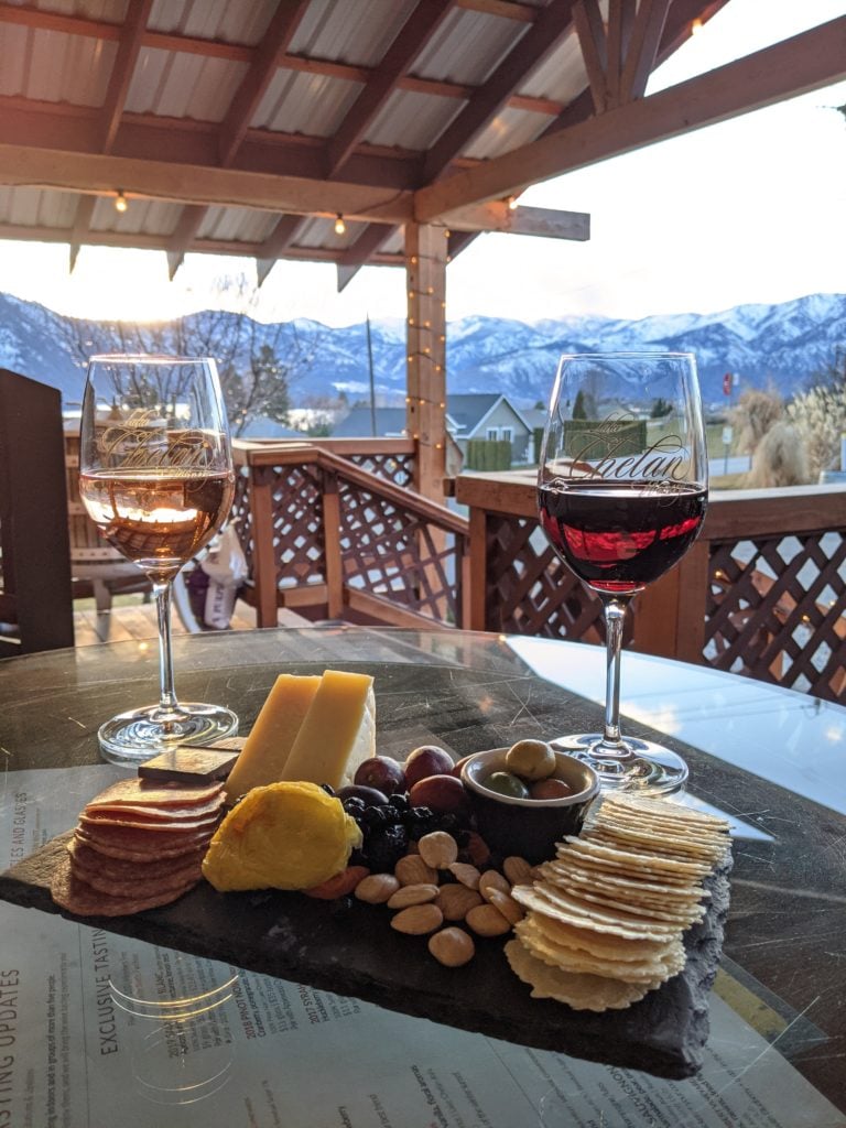 wine and cheese plate
