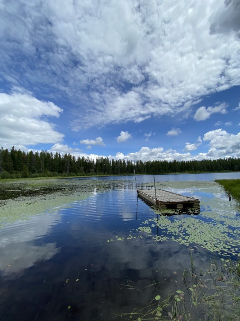 A dock on Little Twin Lakes near Colville, Washington