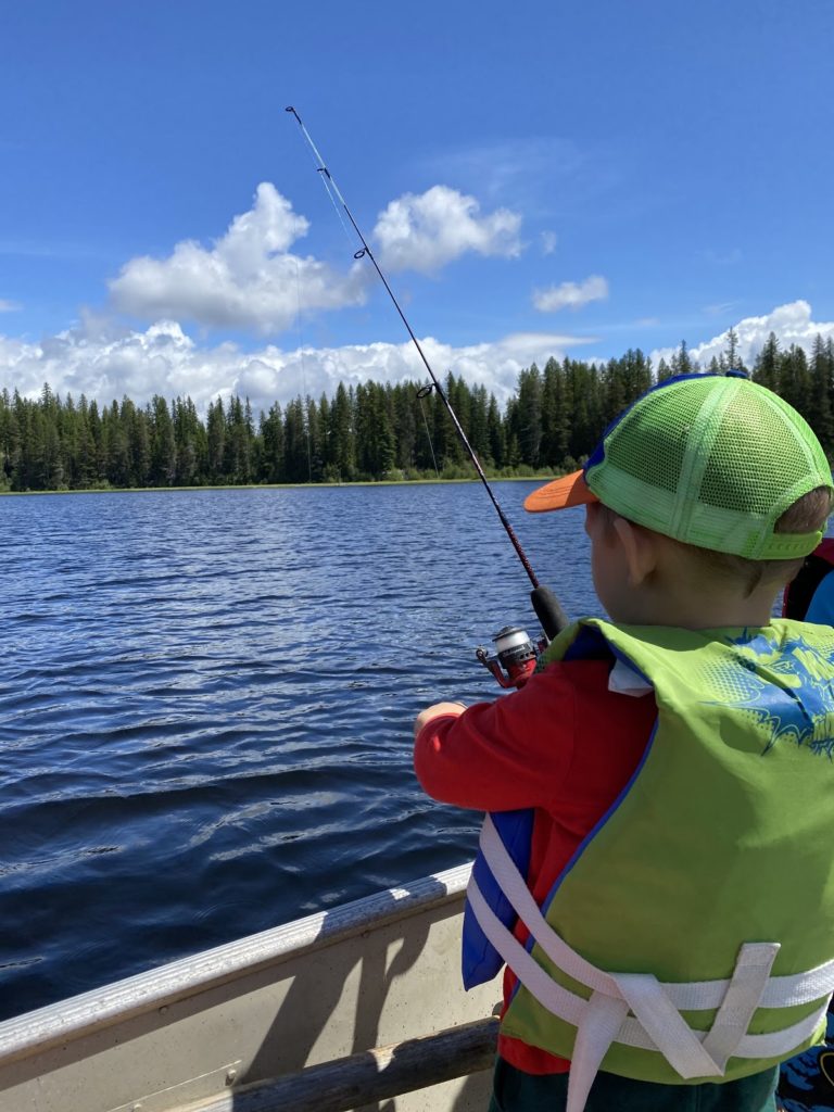 fishing at Little Twin Lakes near Colville, Washington