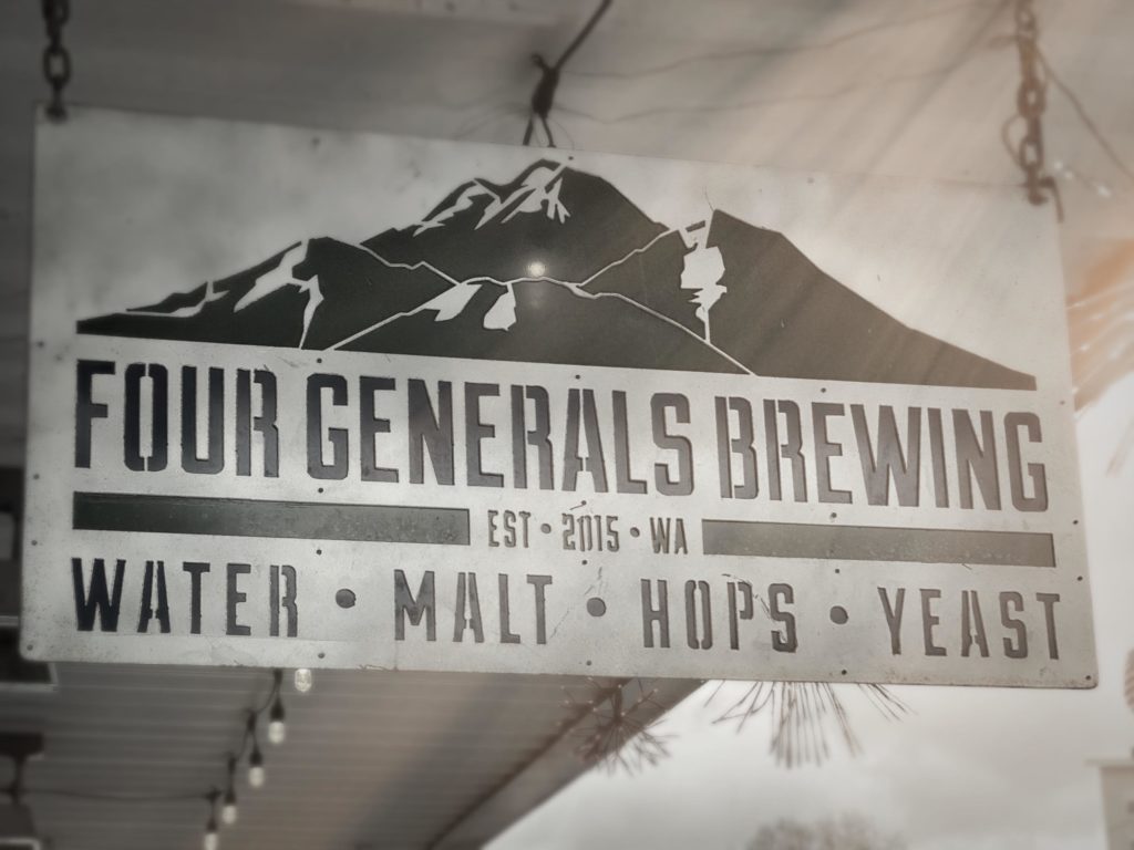 Four Generals Brewing sign in Renton, Washington