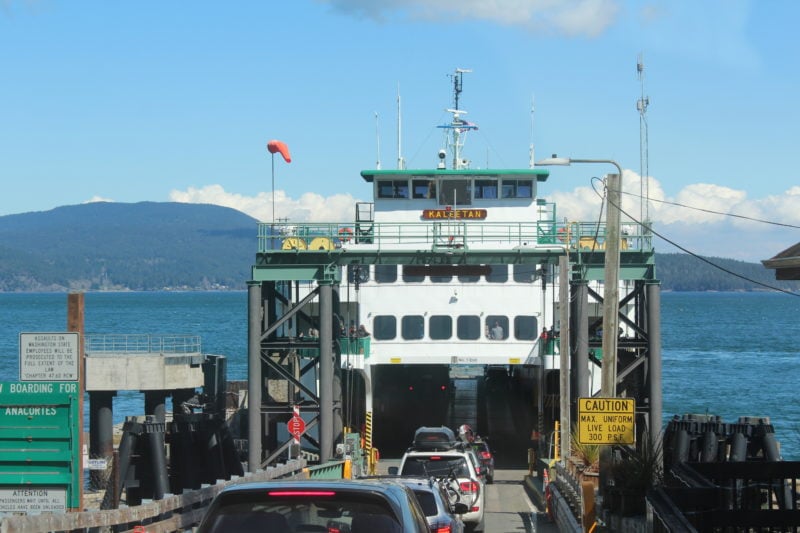 Kaleetan Washington State Ferry stopping at Lopez Island