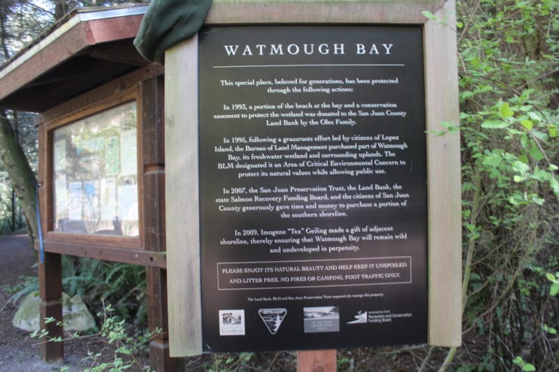 Watmough Bay sign Lopez Island