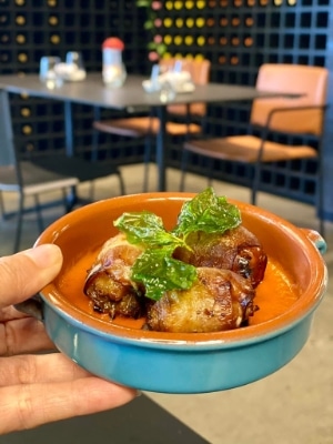 Chorizo Stuffed Dates at Pintxo
