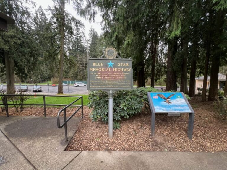 Blue Star Memorial Highway Sign Gee Creek Rest Area Northbound