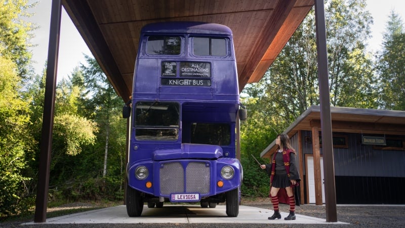 The Knight Bus at Hogsmeade Bus Station