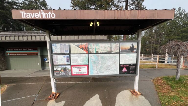 Indian John Hill Rest Area I-90 westbound Travel Info Board