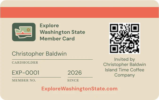 Explore Washington State Member Card back with QR code